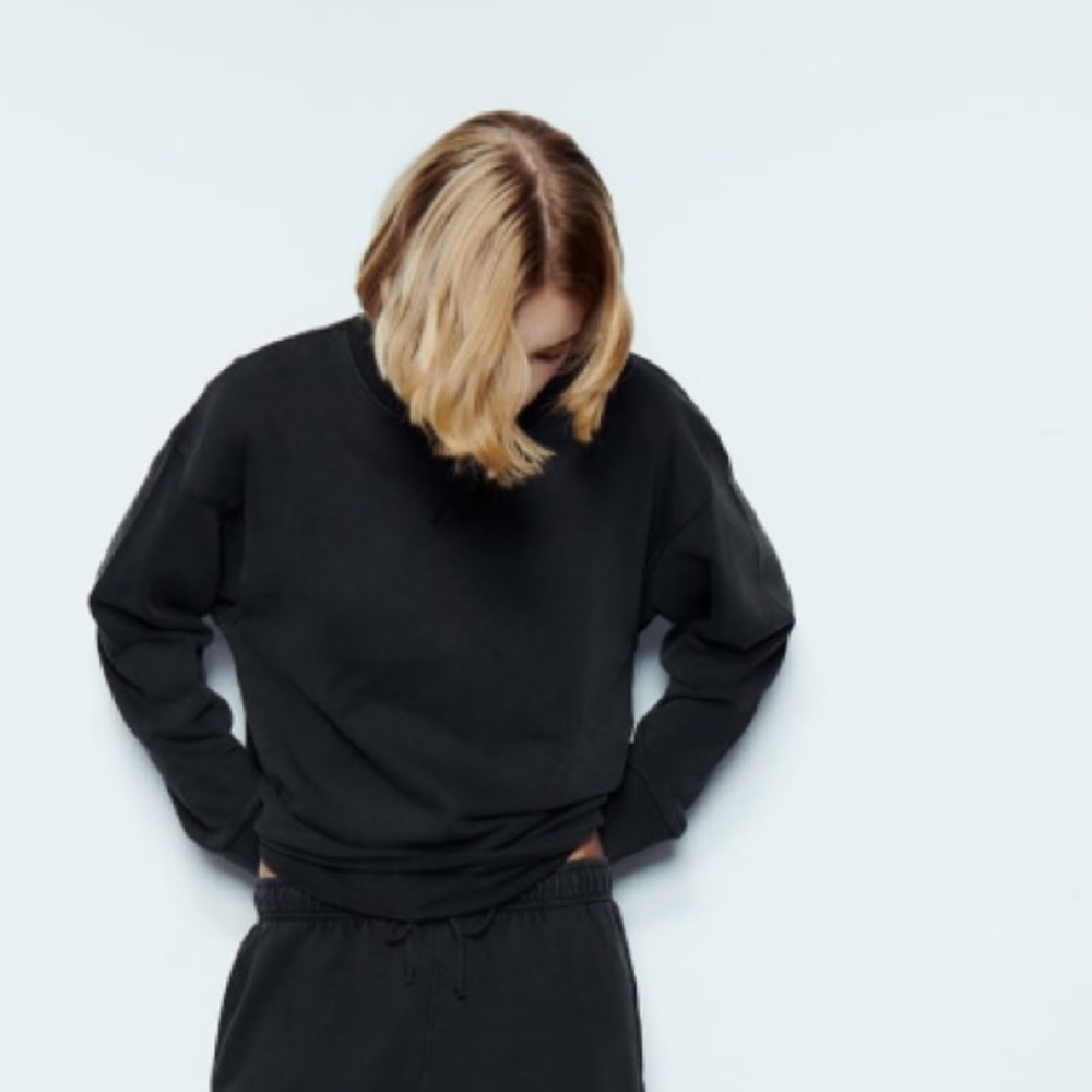 Zara Plush Washed Effect Sweatshirt - New